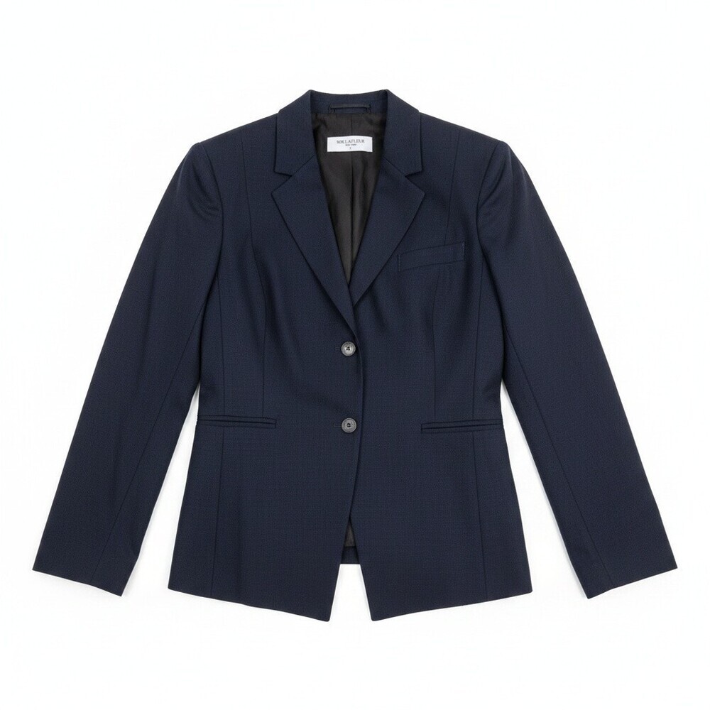 M.M. LaFleur The Ross Navy Blue Wool Blend Suit Blazer Jacket Size 6